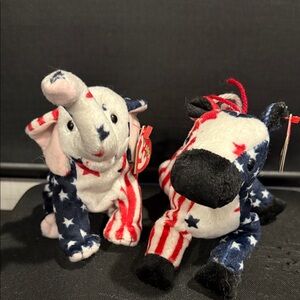 Ty Beanie Babies Patriotic Plush Pair